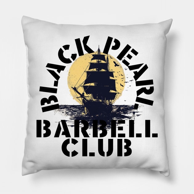 Black Pearl Barbell Club 2 Pillow by ScottLeechShirts