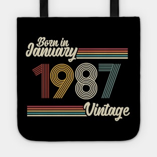 Vintage Born in January 1987 Tote