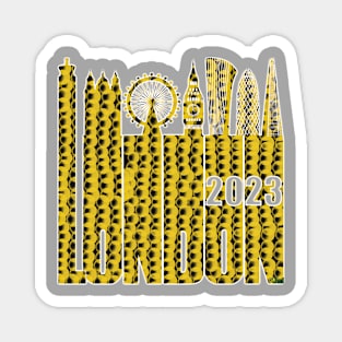 London Skyline 2023 - Yellow Bubbles Magnet