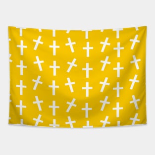 Christian cross Jesus yellow Easter pattern Tapestry