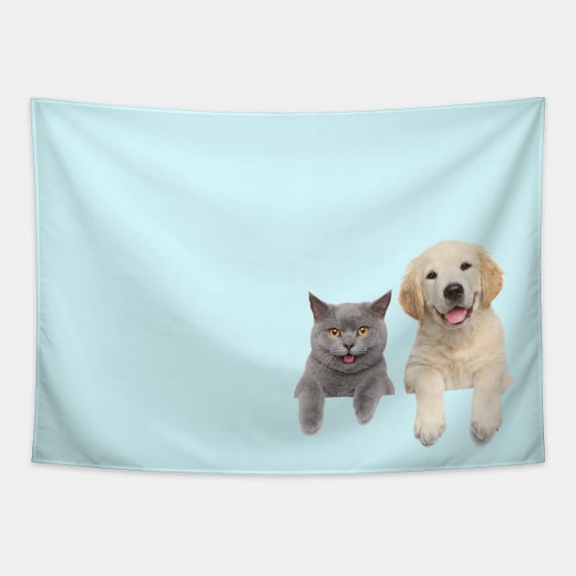 Cat and Dog Tapestry by redstoneOne