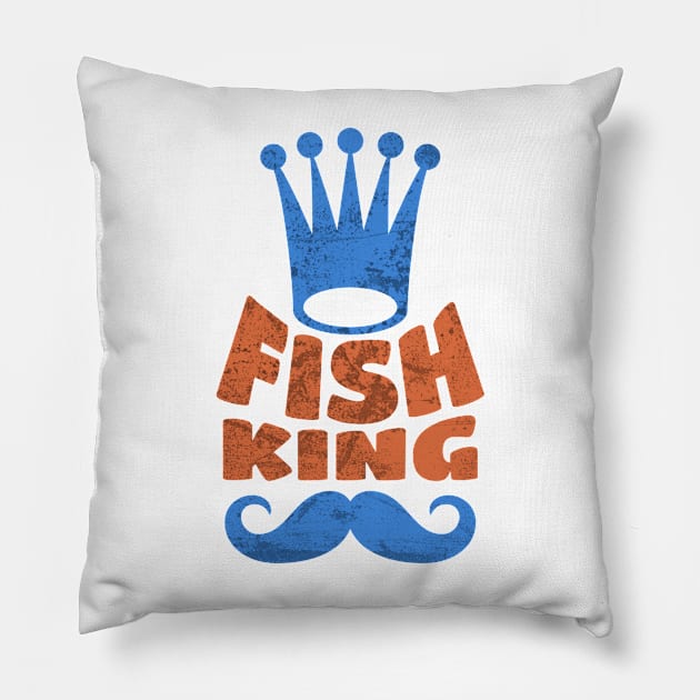 Is Your Dad The Fish King? Pillow by Farm Road Mercantile 