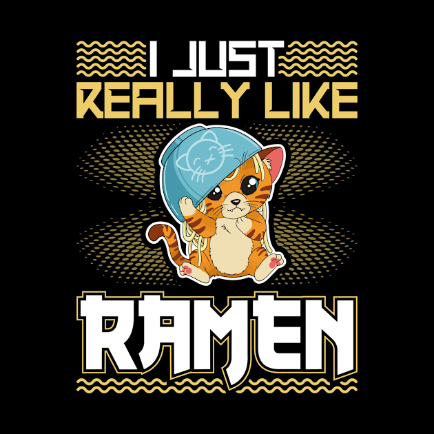 Japanese Ramen Noodles Kawaii Anime Cat by Humbas Fun Shirts