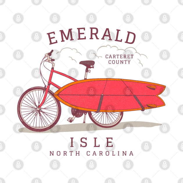 Emerald Isle, NC Summer Vacation Bike and Surfboard by Contentarama