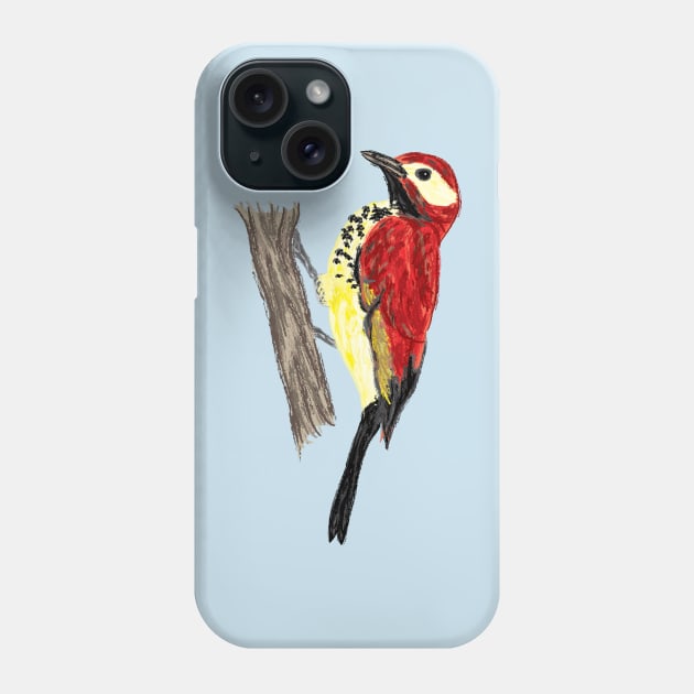 Artwork of a Crimson-Mantled Woodpecker I Phone Case by JDHegemann