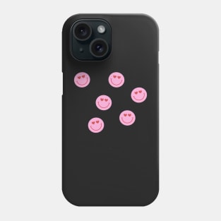 Pink heart eye smiley face preppy Pattern Phone Case