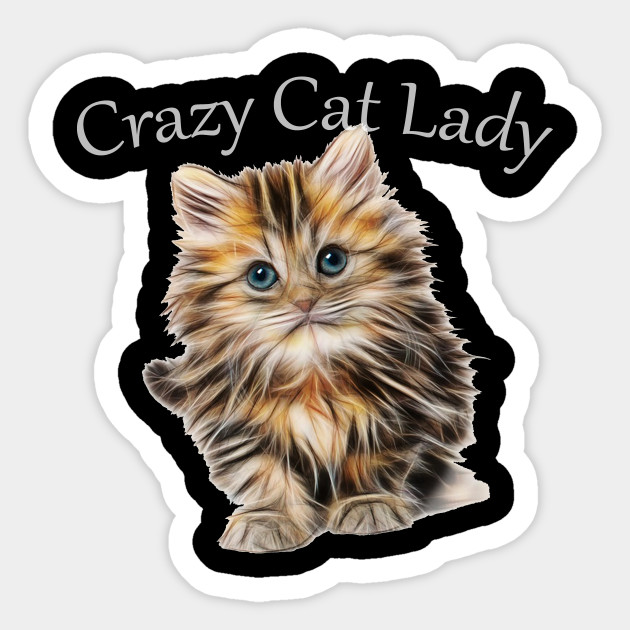 Crazy Cat Lady Gifts Puffball Cat Gifts For Women Cat Gifts For Women Sticker Teepublic Uk