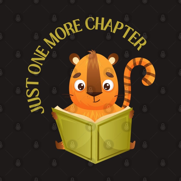 Animal reading book Just one more chapter I Love Books Bookoholic by BoogieCreates