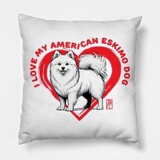 I Love My American Eskimo Dog- I Love my dog - Smart dog Pillow