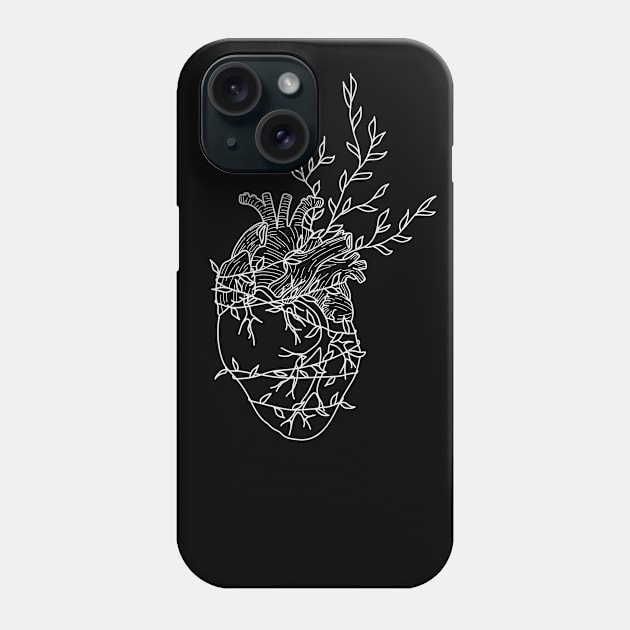 Heart with creeping vines Phone Case by AbigailBrown