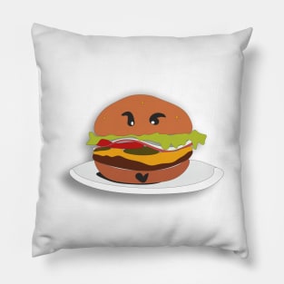 Simple Burger Illustration Pillow