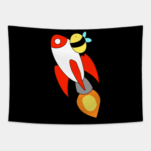 Rocket Ship Bee Tapestry