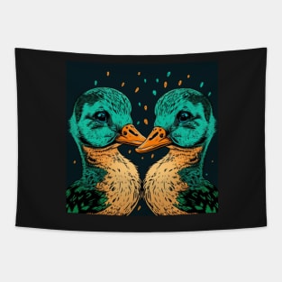 Lovely Ducks Kiss Tapestry