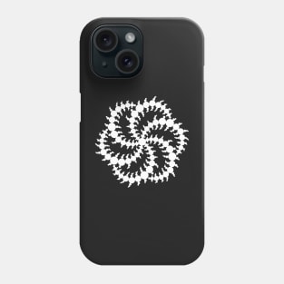 Double Six Sided Triskelion Crop Circle - White Phone Case