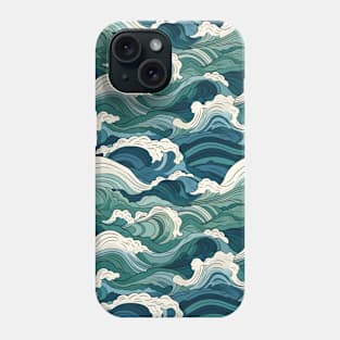 Ephemeral Crests: Hokusai Waves Reimagined Phone Case