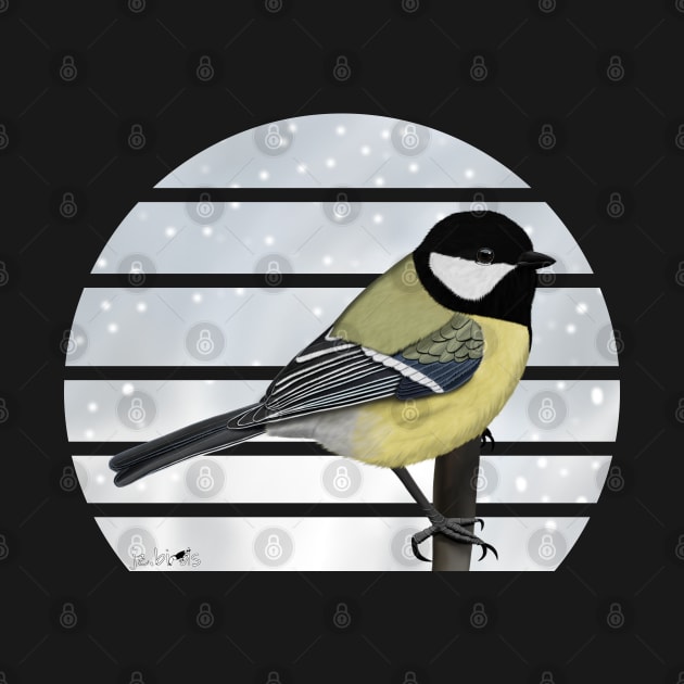 Great Titmouse Bird Illustration by jzbirds