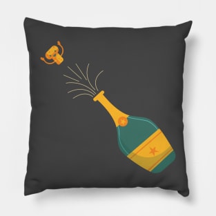 I’m Free. Champagne cork flying. Pillow