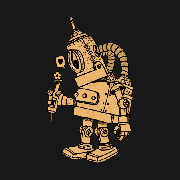 Robot yellow in love by manuvila