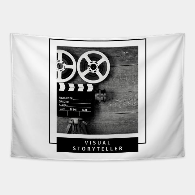 Visual Storyteller retro camera and film design for photographers and visual storytellers Tapestry by BlueLightDesign