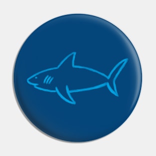 Painted Shark Outline Pin