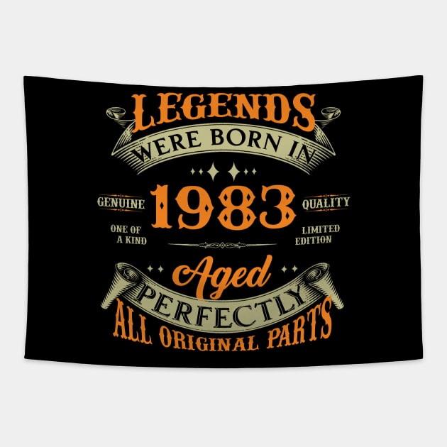 Legends Were Born In 1983 40th Birthday Tapestry by Kontjo