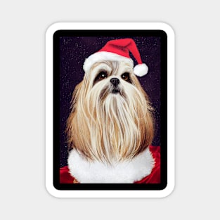 Shih tzu Santa Magnet