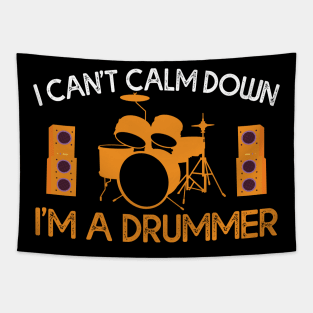 I Can't Calm Down I'm A Drummer Gift Drummer Drums Gift Tapestry