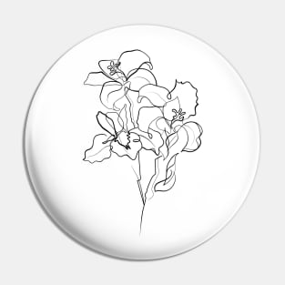 Lillies Single Line Drawing Pin