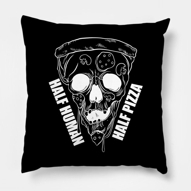 Pizza skull. Half Human Half Pizza Pillow by OccultOmaStore