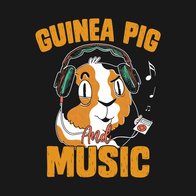 Guinea Pig Shirts For Men Women Guinea Pig Listening Music Furry Potato Cavy Rodent Gift For Women Men by Norine Linan 