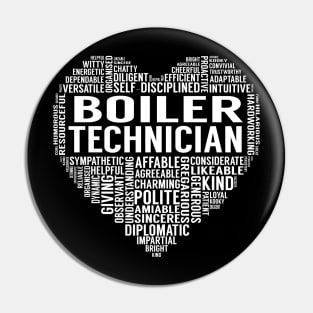 Boiler Technician Heart Pin