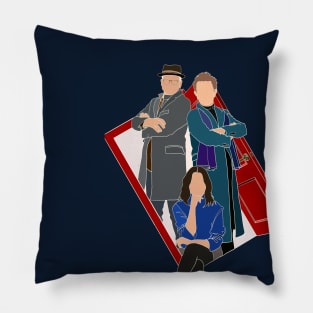 Only Murders In The Building Red Door Fan Art, Charles, Oliver, and Mabel Pillow