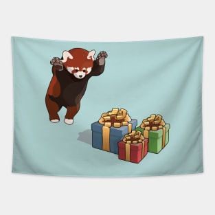 Red Panda Gets Presents Tapestry