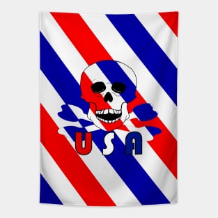 SKULL And Bones American Fourth Of July Tapestry