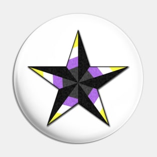 Non-Binary Pride Flag Colored Nautical Star Pin