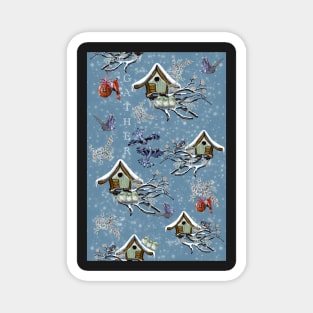 “Gather” Winter birds Magnet