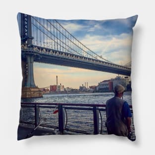 Manhattan Bridge, New York City Pillow