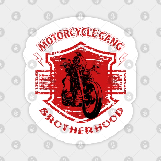 Motorcycle Gang Brotherhood, T-shirt for Biker, MotorCycle Rider Tee, Biker Gift Magnet by Ben Foumen