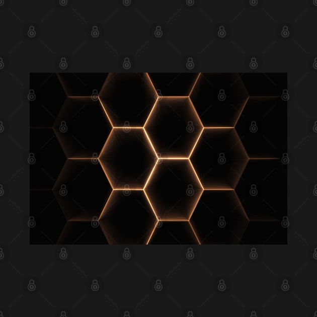 Joined faded hexagon repeating pattern Yellow by Russell102