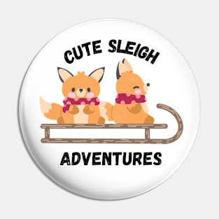Cute Sleigh Adventures, Christmas, Holiday, winter season Pin