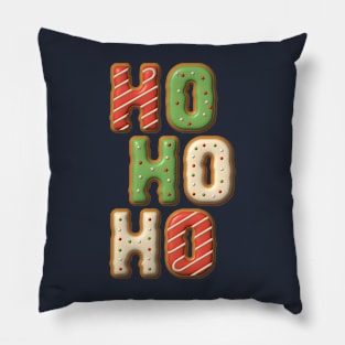 Ho Ho Ho Cookie Lettering Christmas Design Pillow