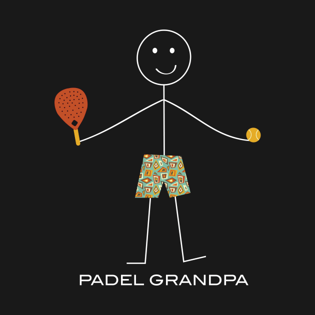 Funny Padel Grandpa Stick Illustration by whyitsme