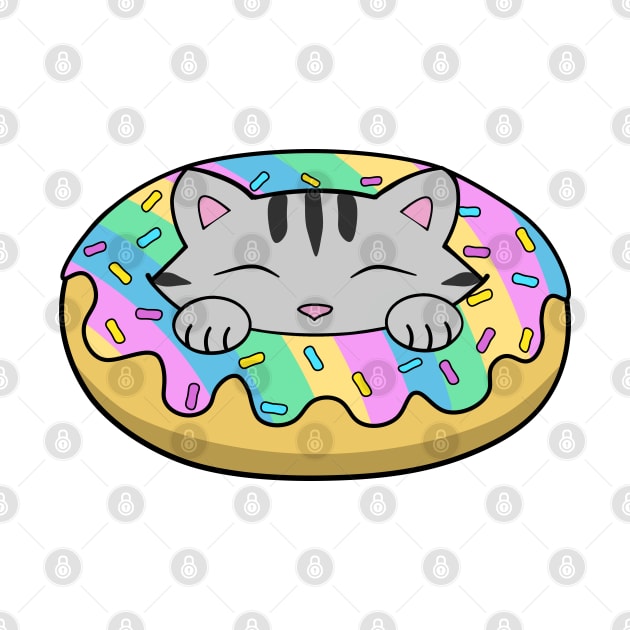 Pastel Rainbow Donut Cat by Purrfect