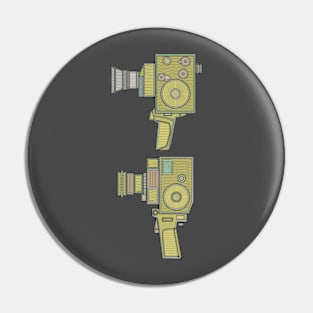 Yellow Vintage Video Camera Pin