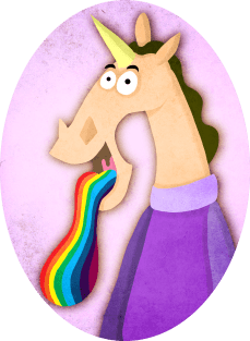 Rainbow Tongue Unicorn Magnet
