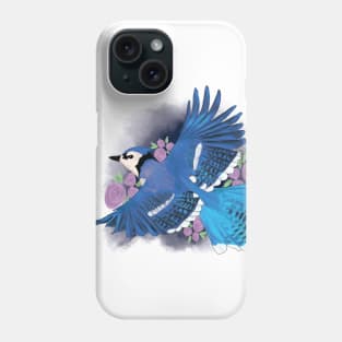 Blue Jay with Roses Phone Case