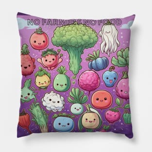 No Farmers No Food with vegetable Pillow