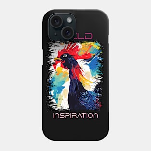 Rooster Wild Nature Animal Colors Art Painting Phone Case