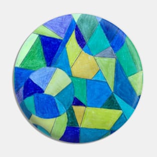 Geometric Greens Yellows and Blues Pin