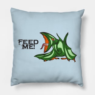 Hungry Green Flying Dinosaur Pillow